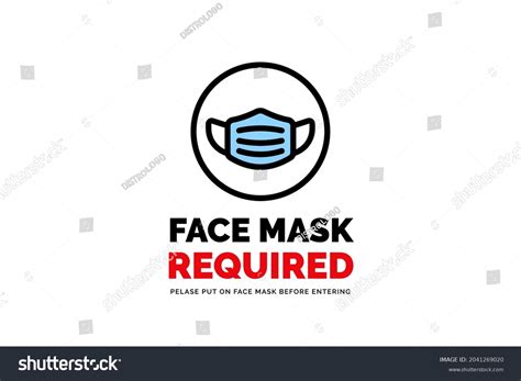 Face Mask Required Warning Prevention Sign Stock Vector Royalty Free