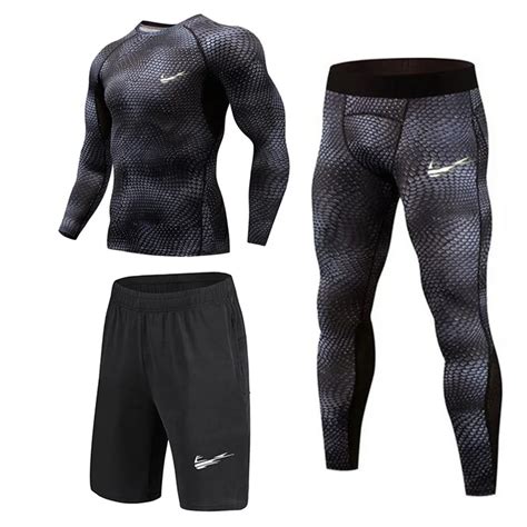 New Compression Mens Sport Suits Quick Dry Running Sets Clothes Sports