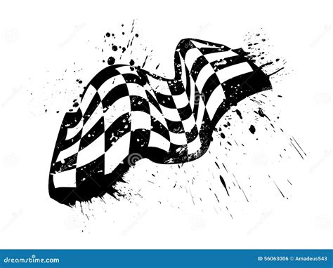 Checkered Race Flag Grunge Vector Design Stock Vector Image