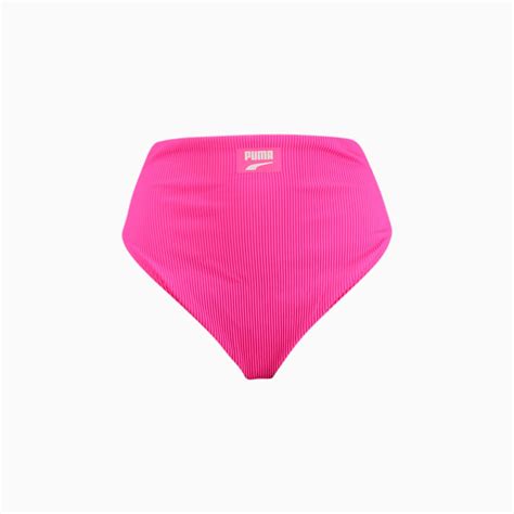 Плавки PUMA Swim Ribbed High Waist Womens Bikini Bottom Колір 70