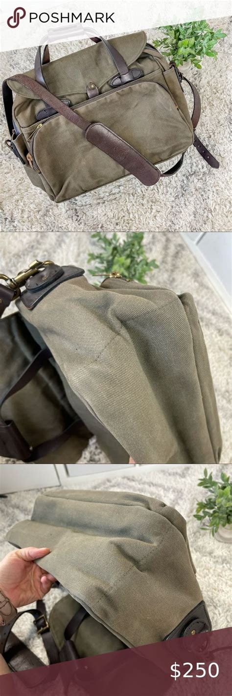 Filson Rugged Twill Original Briefcase Otter Green Filson Distressed