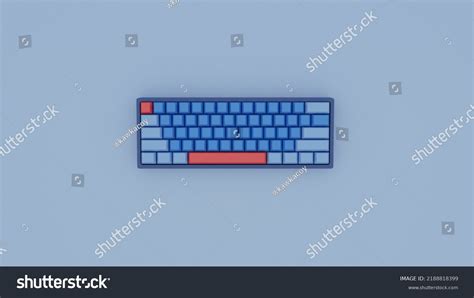 3d Illustration Mechanical Keyboard Layout Simple Stock Illustration ...