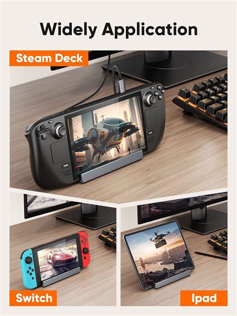 Cablecreation Multiport Usb C Dock And Stand Compatible With Steam Deck