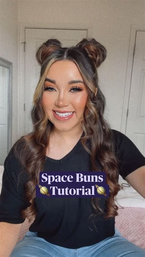 Space Buns Half Up Half Down Tutorial Hair Tutorial For Long Or Short