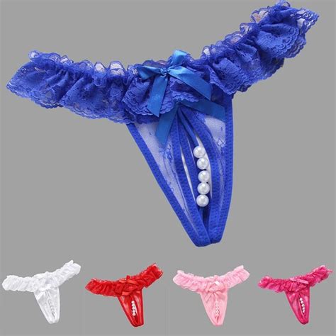 Femmes Sexy Dentelle Perle Slip Lingerie Culotte G String Sous V Tements Eur Picclick Fr