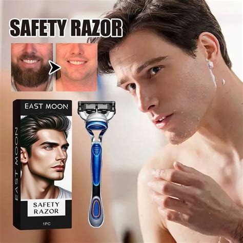 Barbeador Manual Masculino Lâmina de Barbear Portátil para Viagem para