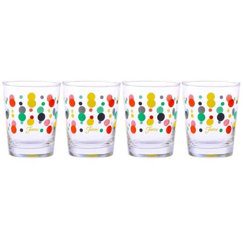 Fiesta Cobalt Dot 14 Ounce Tapered Dof Double Old Fashioned Glass Set Of 4 Old Fashioned