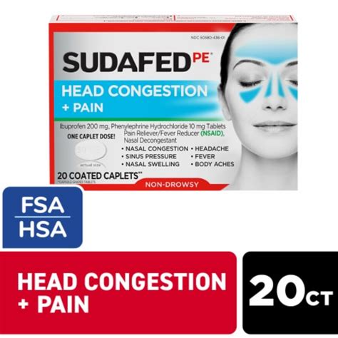 Sudafed Pe Non Drowsy Head Congestion Pain Relief Tablets Ibuprofen