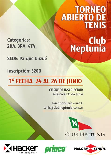 TENIS INSCRIPCION ABIERTA PARA LA 1 FECHA DEL TORNEO ABIERTO DE TENIS