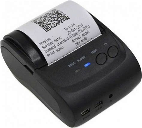 Pos 5802ld Mini Portable Printer Rechargeable Thermal Receipt Bluetooth Or Cable 58mm Paper