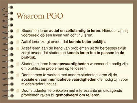 PPT Probleemgestuurd Onderwijs PGO En Projecmatig Werken PowerPoint