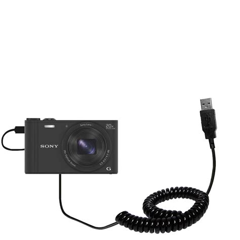 Coiled Power Hot Sync Usb Cable Suitable For The Sony Dsc Wx With Both Data And Charge