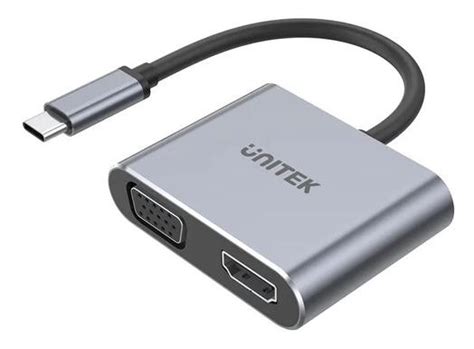 Unitek Adapter Usb C Na Hdmi 4k60hz I Vga Fullhd Kabel Video Cena