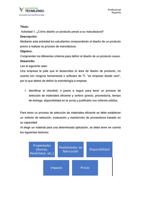 Procesos de Manufactura Reporte Título Actividad 1 Cómo diseño un