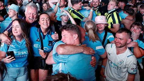 Manchester City Fans Celebrate Historic Treble Win Bbc News