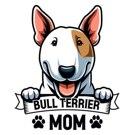 Bull terrier mam tipografía diseño de camiseta vector de ilustración