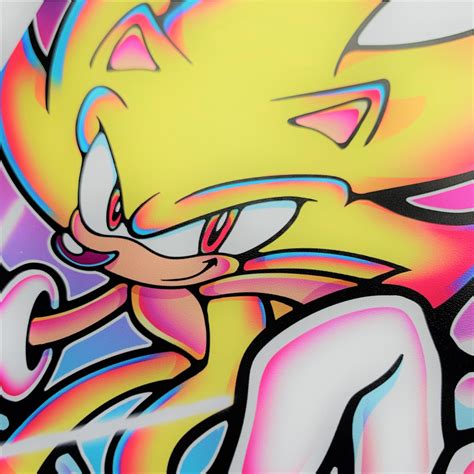 2 Vaporwave Retro Characters 5 X7 Metallic Sonic Etsy