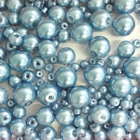 200 Sky Blue Glass Pearl Beads 4mm 6mm 8mm 10mm Assorted Sizes Etsy