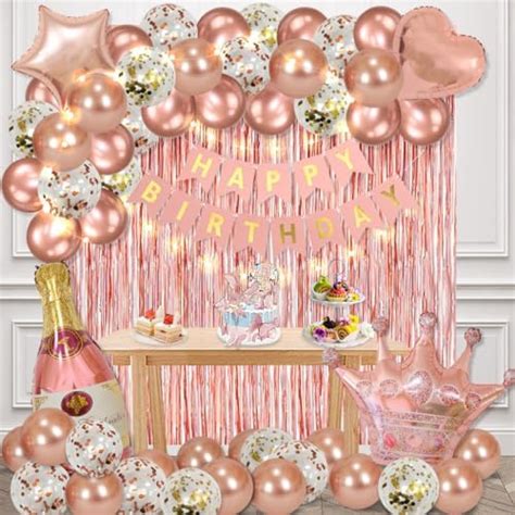 Movinpe Rose Gold Birthday Party Decoration Happy Birthday