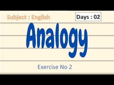 English Vocabulary Analogy Exercise By Honey Sharma Sir Youtube