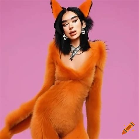 Dua Lipa In A Furry Fox Costume With Animal Ears On Craiyon