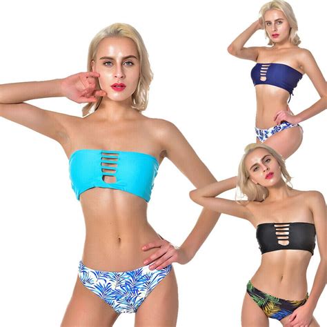 New Women Bikini Set Push Up Unpadded Bra Swimwear Swimsuit Triangle