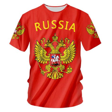 Купить Футболка с изображением России, мужская и женская футболка с ...