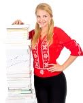 woman student library books  stock photo public domain pictures
