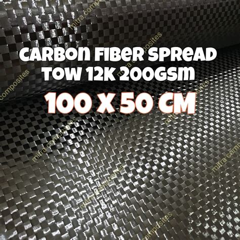 Serat Carbon Karbon Fiber 12k Plain Spread Tow 200gsm Carbon Kevlar