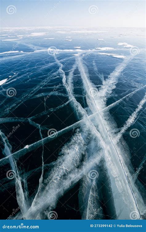 Ice of Lake Baikal stock photo. Image of russian, winter - 273399142