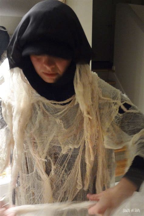 diy cheesecloth ghost costume 2