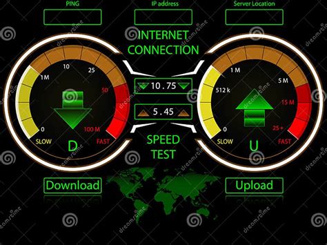 internet speed test template stock vector illustration  reading