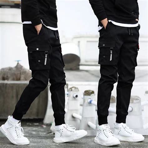 011 Men Black Casual Hip Hop Long Harem Slim Workout Work Pencil Pants ...