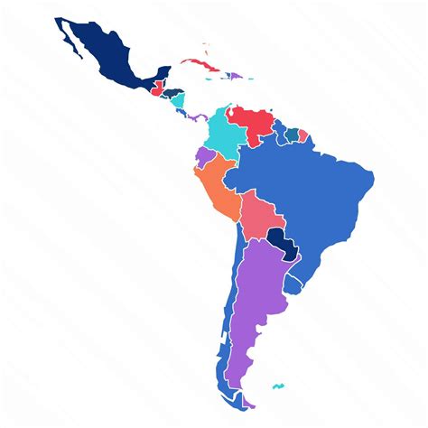 Multicolor Map of Latin America With Countries 25842929 Vector Art at ...