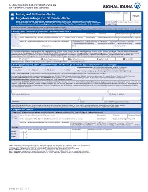 Fillable Online Antrag SI Riester Rente Formular Nr 21306 08 Jul15