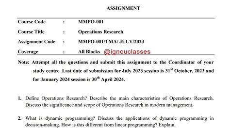 Ignou Mmpo Solved Assignment July Jan Pdf Mba