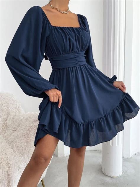 Shein Usa Blue Dress Outfits Cute Short Dresses Summer Dresses