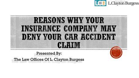 Ppt Reasons Why Your Insurance Company May Deny Your Car Accident