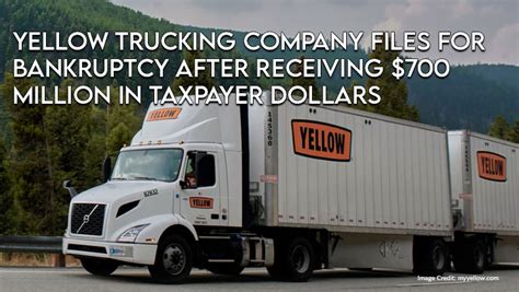 Yellow Trucking Company Files For Bankruptcy After Receiving