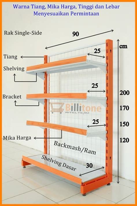 Rak Singel T120 Adjoining Padang Toko Rak Minimarket Sumatera