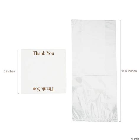 Bulk Cellophane Bags With Thank You Base Insert For 48 Oriental Trading