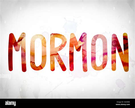 The Word Mormon Written In Watercolor Washes Over A White Paper