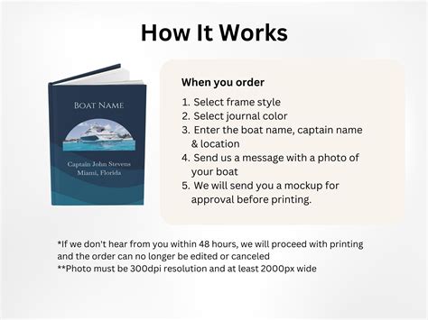 Boat Logbook With Your Own Custom Boat Photo Captain Log - Etsy 