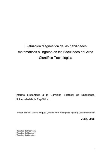 Pdf Evaluaci N Diagn Stica De Las Habilidades Matem Ticas Unadeq Fq