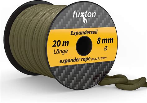 fuxton Corde élastique 8 mm 20 m Olive Elastique bache remorque Corde