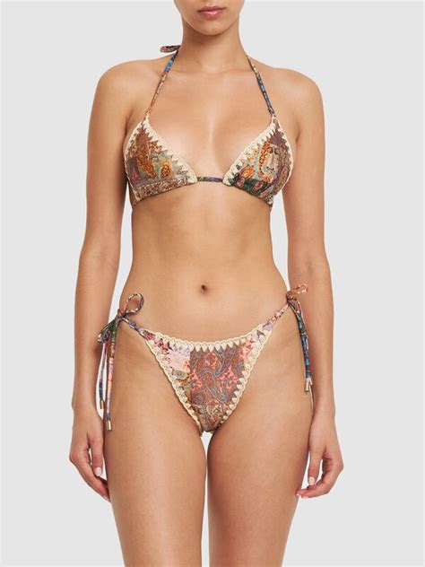 Zimmermann Devi Printed Crochet Bikini Set Multicolor Editorialist