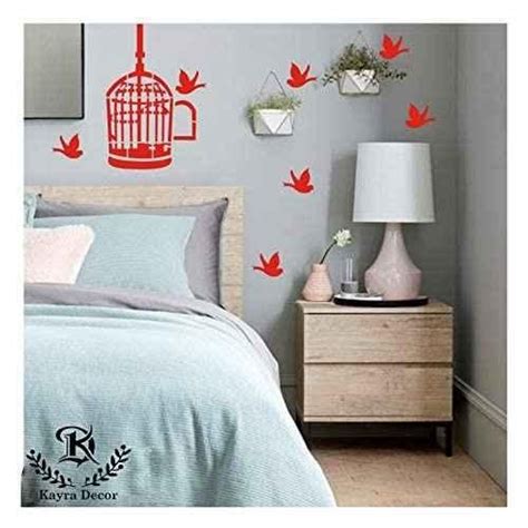 Buy Kayra Decor X Inch Pvc Cage Flying Birds Wall Design Stencil