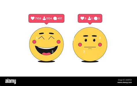 Cheerful and frustrated Emoji for account promotion in social networks. Cartoon Emoticons with ...