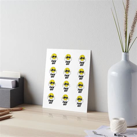 Fuck Off Emoji Art Board Print By TEDGLOBAL99 Redbubble