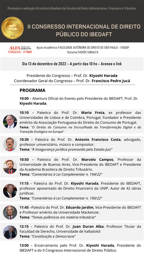 Ii Congresso Internacional De Direito P Blico Do Ibedaft